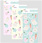Stickers en planchitas Conejitos 6u